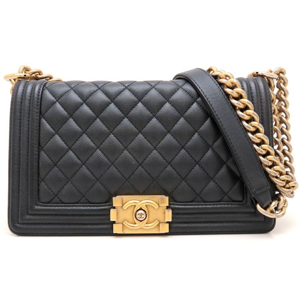 CHANEL Boy Chanel Chain Shoulder Bag A67086, Calfskin, Black, Women's, 353418